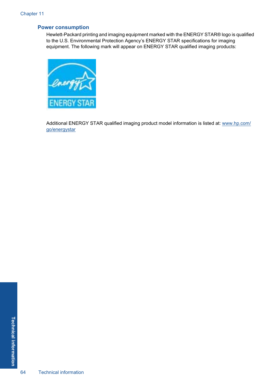 Power consumption | HP Deskjet F4580 All-in-One Printer User Manual | Page 67 / 77