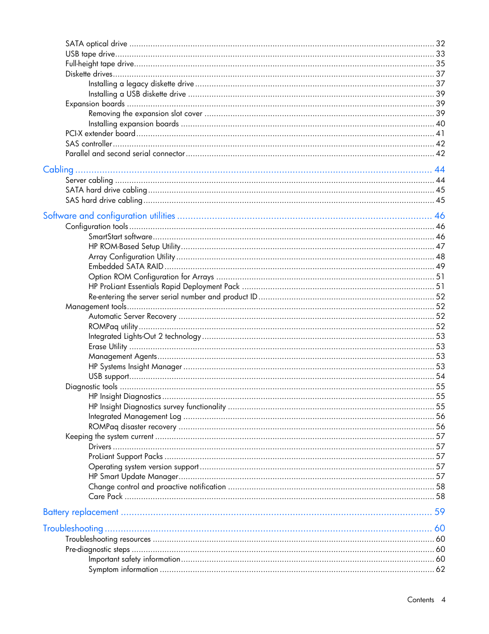 HP ProLiant ML310 G5 Server User Manual | Page 4 / 99