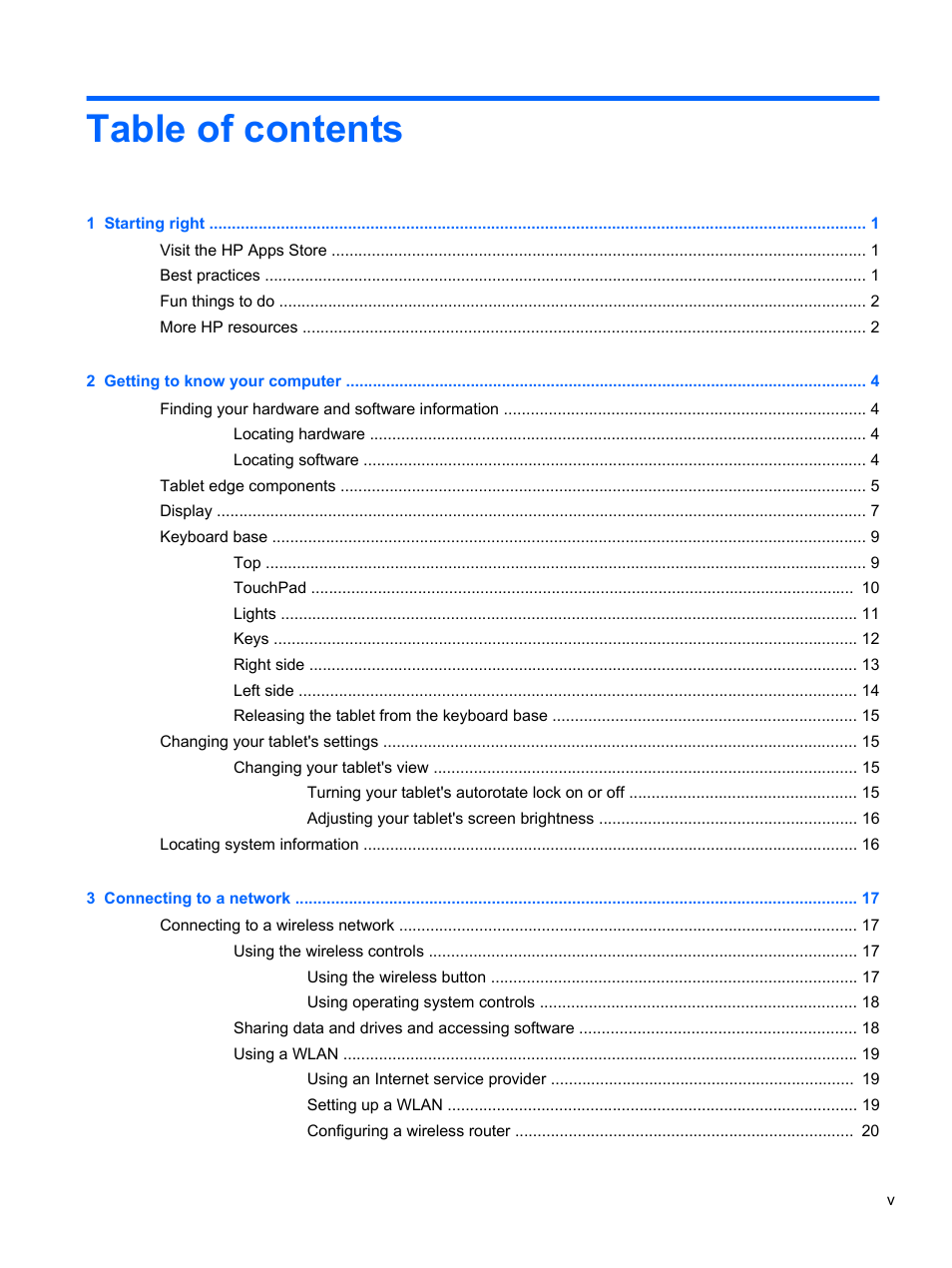HP Pavilion 11-h010nr x2 PC User Manual | Page 5 / 85