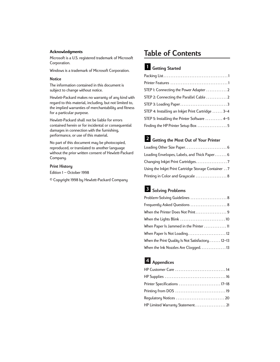 HP Deskjet 200cci Printer User Manual | Page 2 / 24