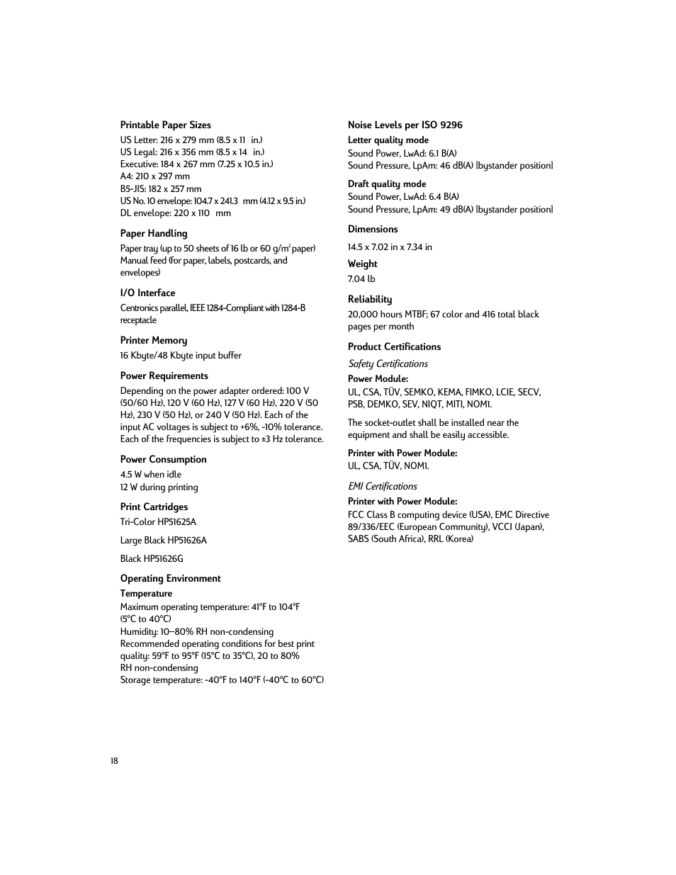 HP Deskjet 200cci Printer User Manual | Page 20 / 24