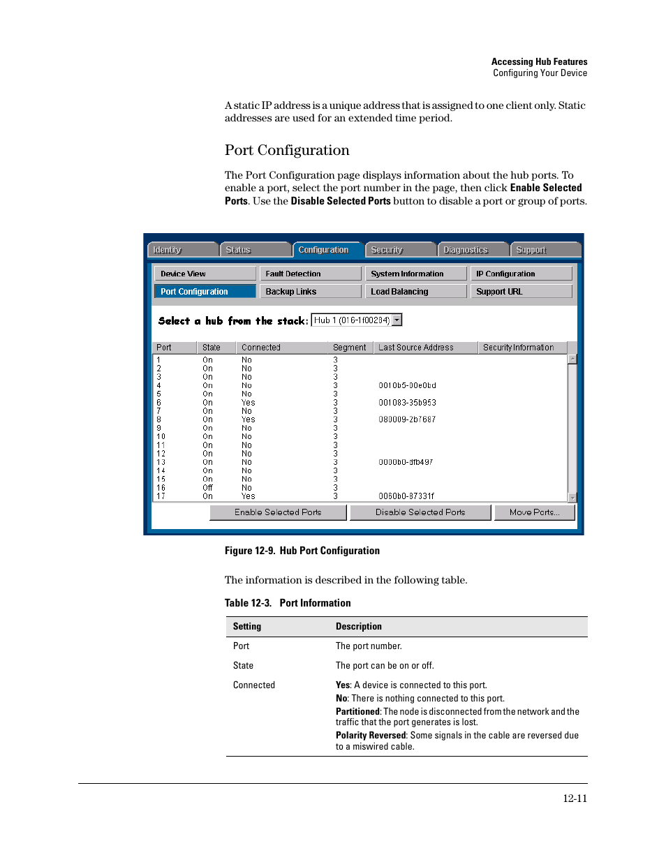 Port configuration, Port configuration -11 | HP TopTools for Hubs and Switches User Manual | Page 151 / 234