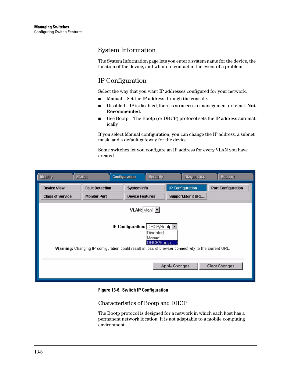 System information, Ip configuration, System information -8 | Ip configuration -8 | HP TopTools for Hubs and Switches User Manual | Page 164 / 234
