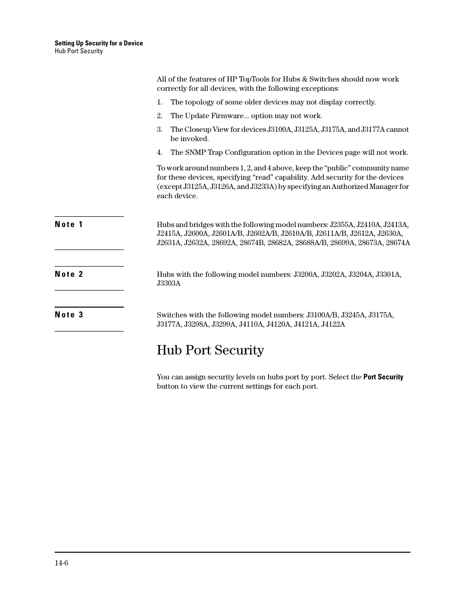 Hub port security | HP TopTools for Hubs and Switches User Manual | Page 186 / 234