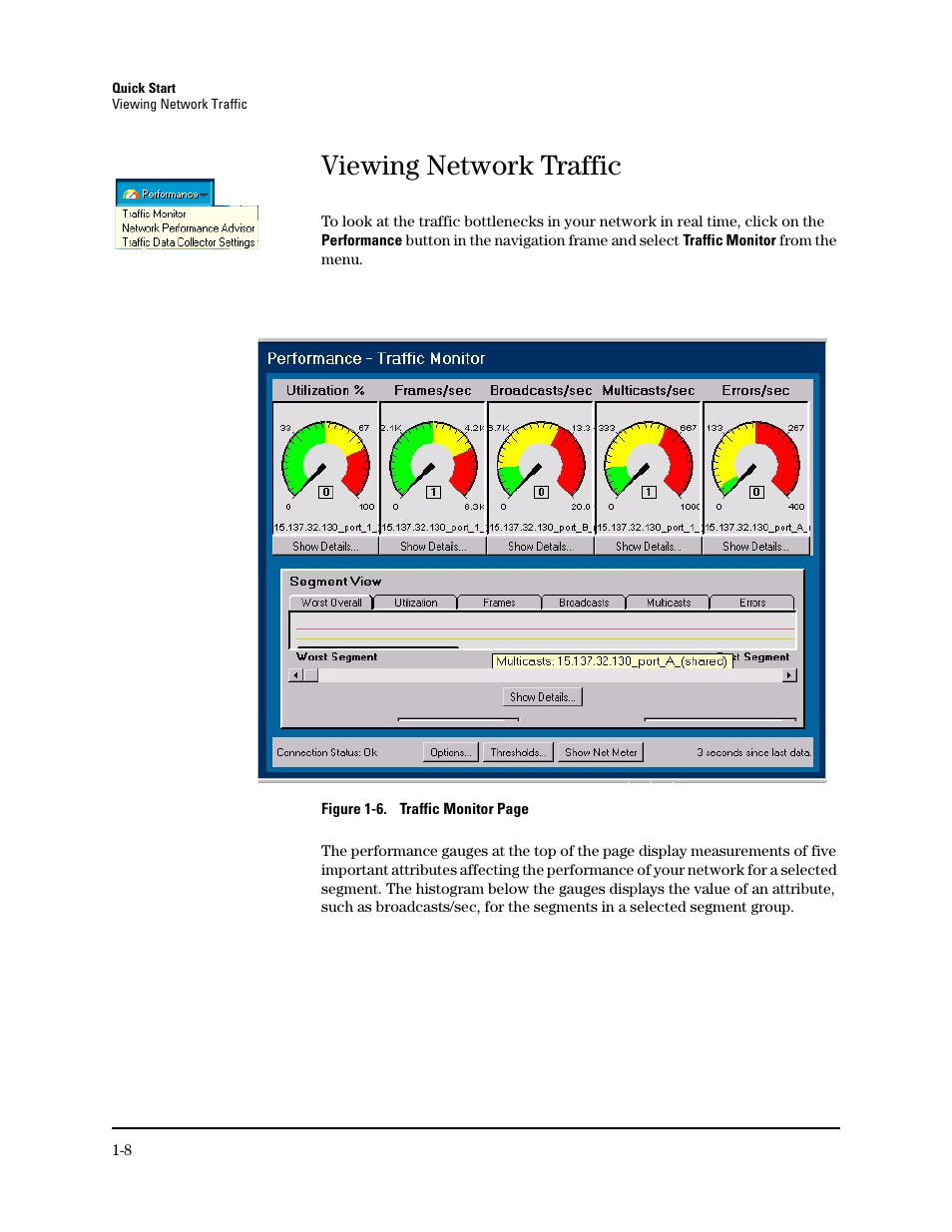 Viewing network traffic, Viewing your network traffic | HP TopTools for Hubs and Switches User Manual | Page 20 / 234