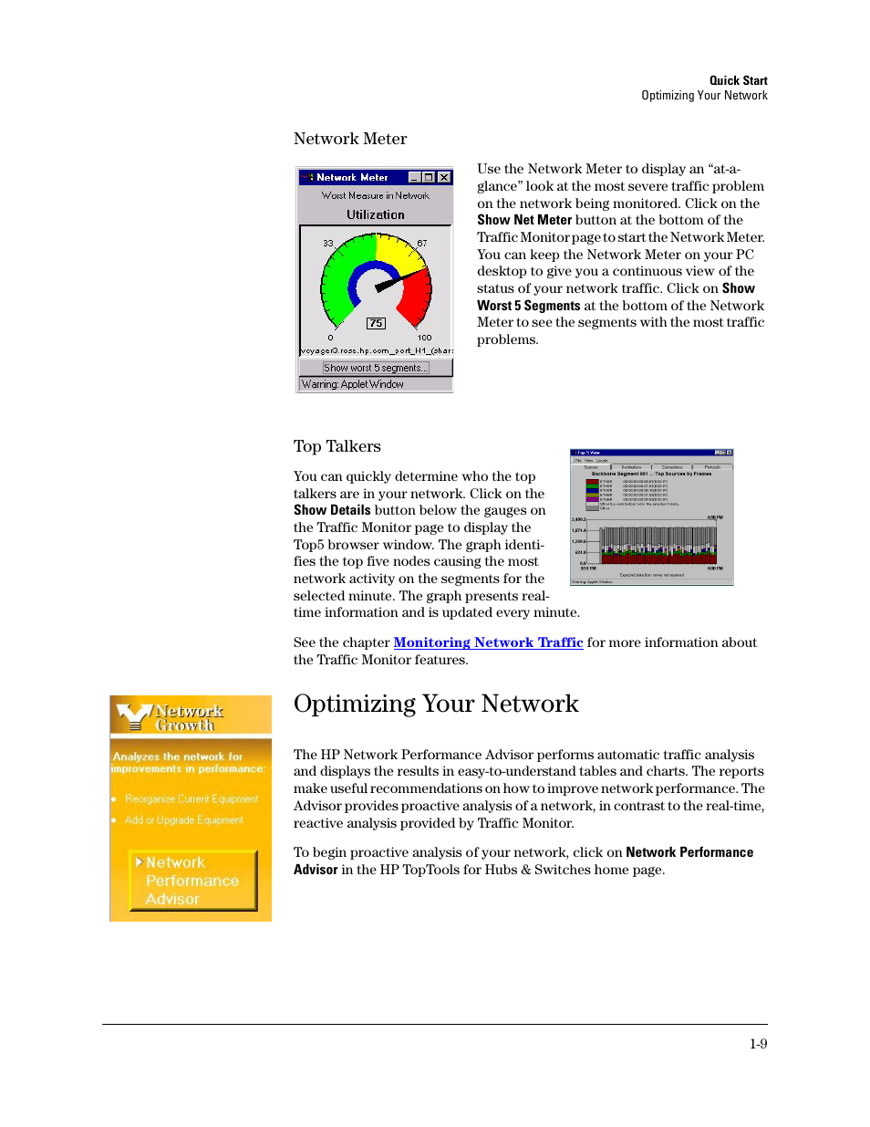 Optimizing your network | HP TopTools for Hubs and Switches User Manual | Page 21 / 234