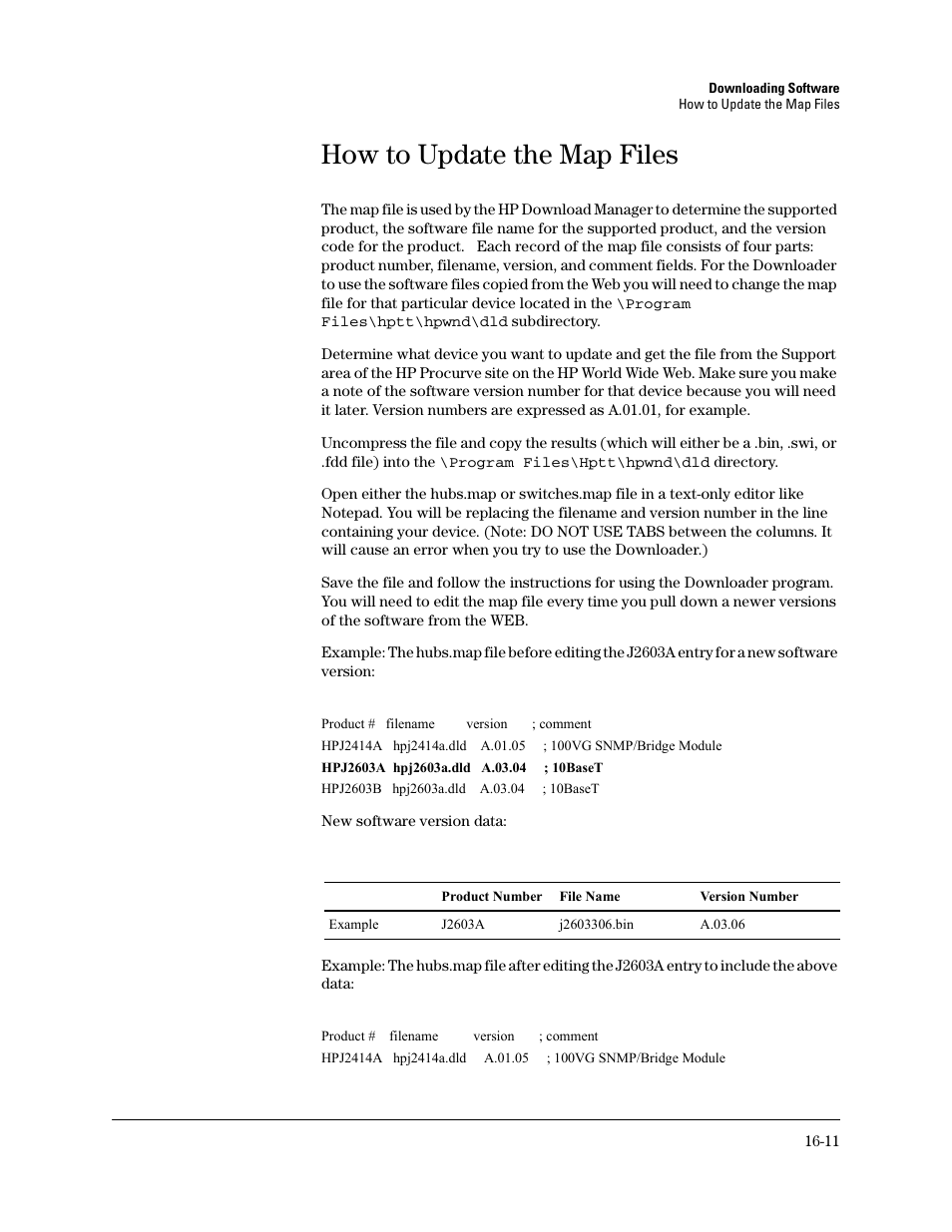 How to update the map files | HP TopTools for Hubs and Switches User Manual | Page 219 / 234