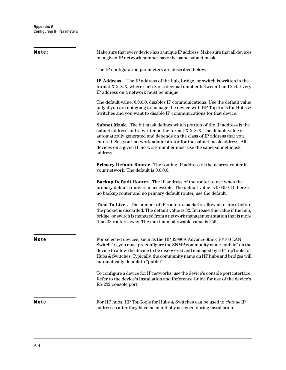 HP TopTools for Hubs and Switches User Manual | Page 224 / 234