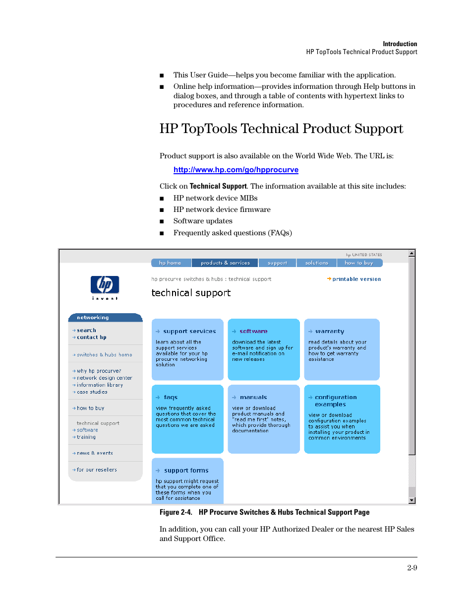 Hp toptools technical product support | HP TopTools for Hubs and Switches User Manual | Page 31 / 234