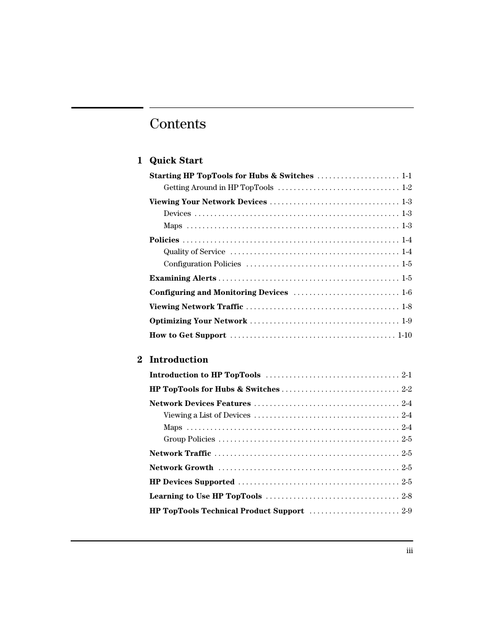 HP TopTools for Hubs and Switches User Manual | Page 5 / 234