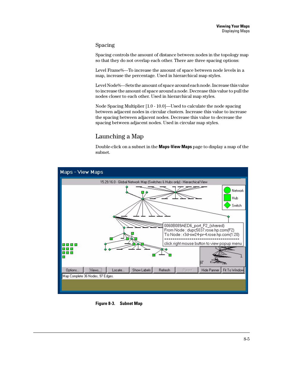 Launching a map, Launching a map -5 | HP TopTools for Hubs and Switches User Manual | Page 83 / 234