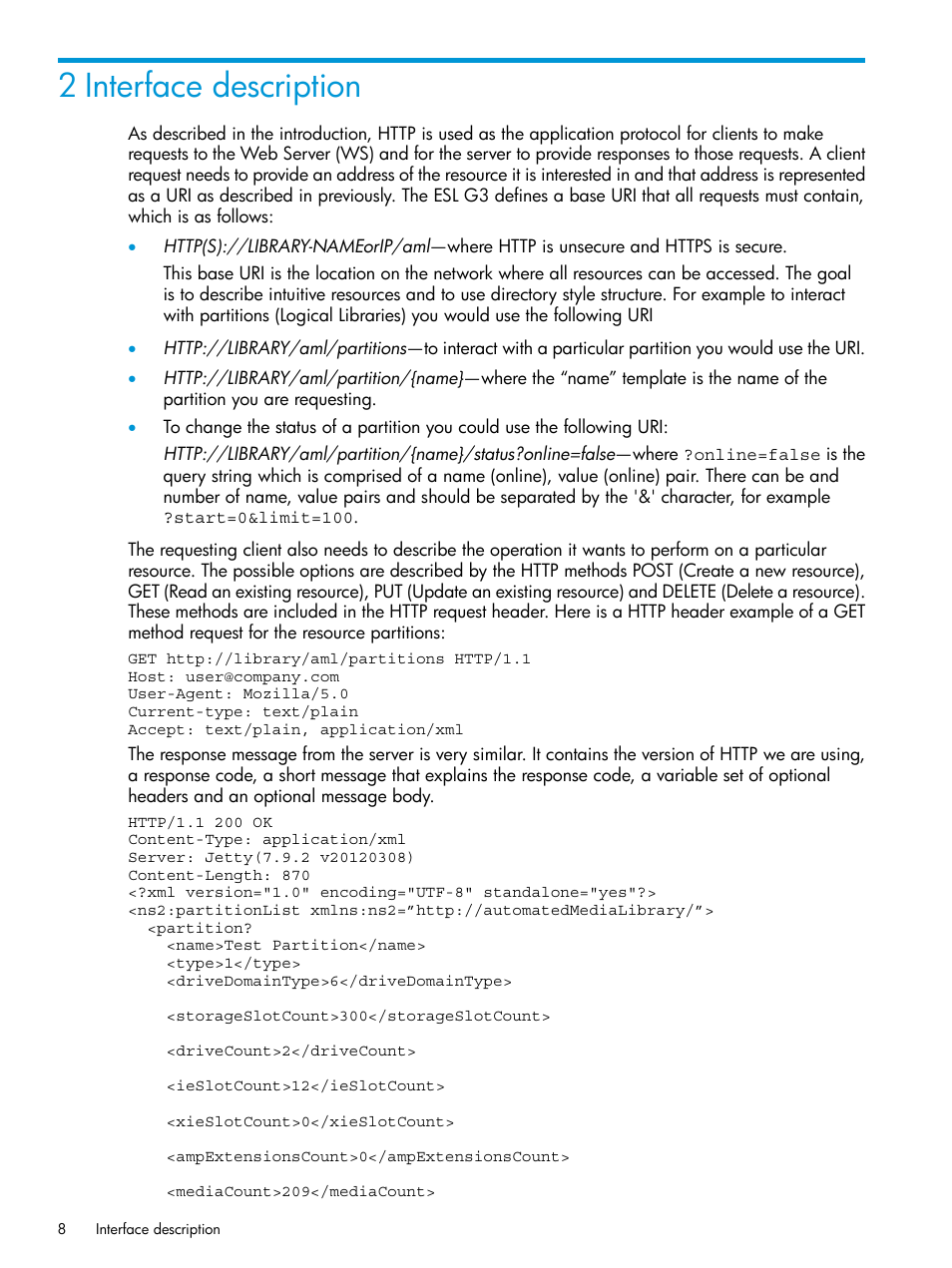 2 interface description | HP StoreEver ESL G3 Tape Libraries User Manual | Page 8 / 107