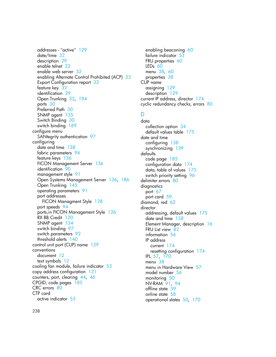 HP StorageWorks 2.140 Director Switch User Manual | Page 238 / 246