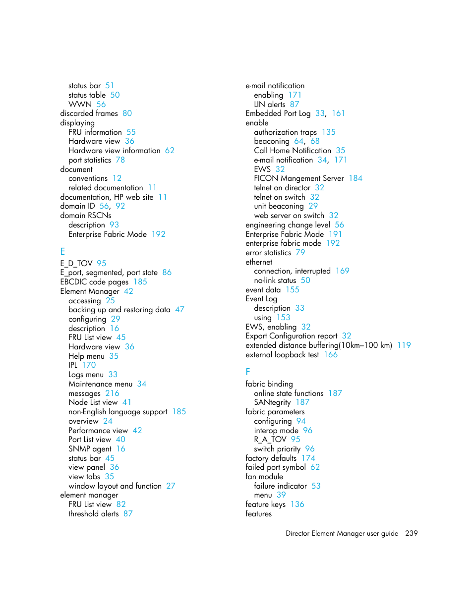 HP StorageWorks 2.140 Director Switch User Manual | Page 239 / 246