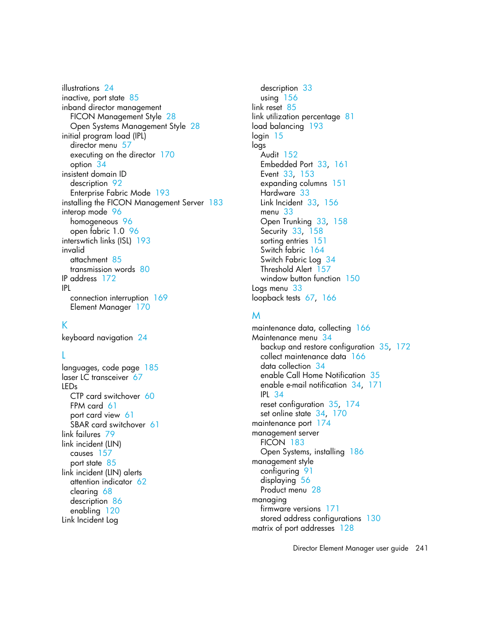 HP StorageWorks 2.140 Director Switch User Manual | Page 241 / 246