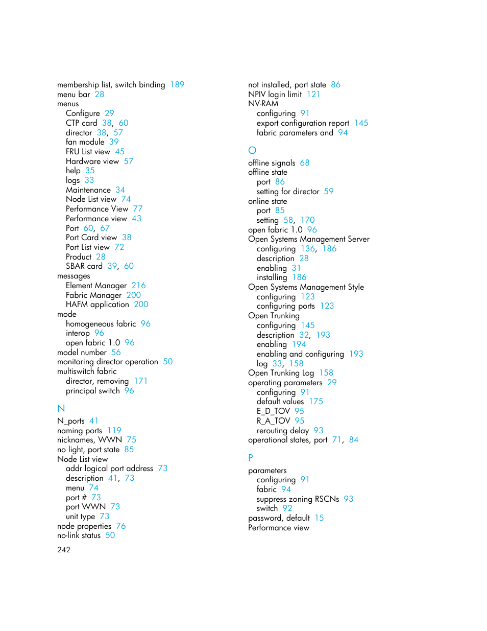 HP StorageWorks 2.140 Director Switch User Manual | Page 242 / 246