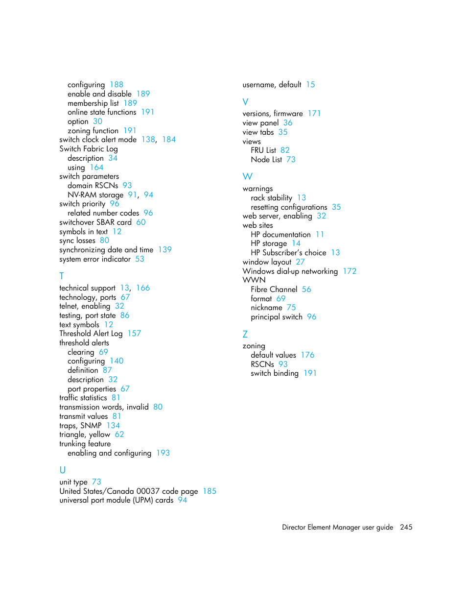 HP StorageWorks 2.140 Director Switch User Manual | Page 245 / 246