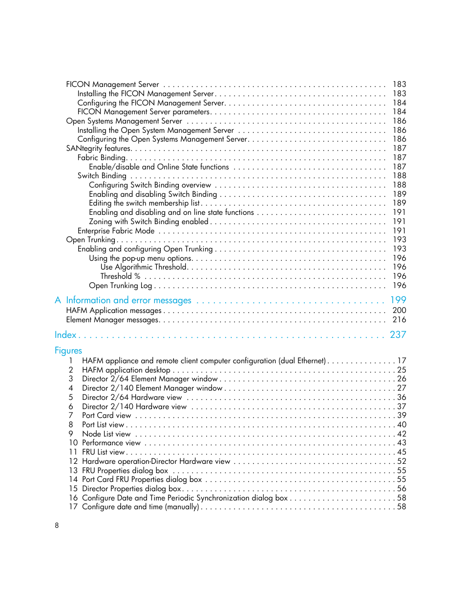 HP StorageWorks 2.140 Director Switch User Manual | Page 8 / 246