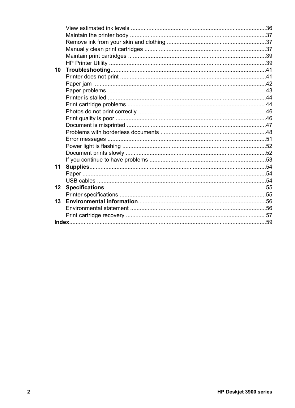 HP Deskjet 3930 Color Inkjet Printer User Manual | Page 4 / 62