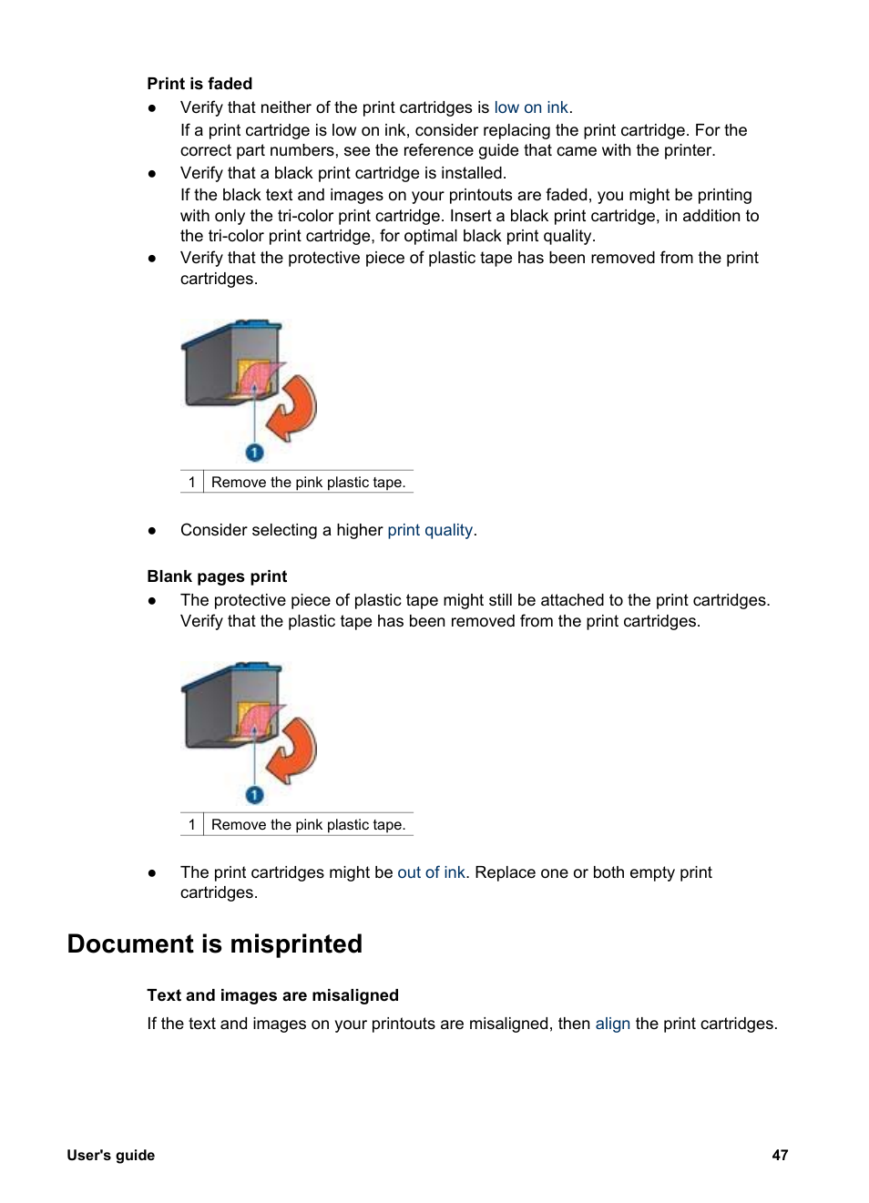 Document is misprinted | HP Deskjet 3930 Color Inkjet Printer User Manual | Page 49 / 62