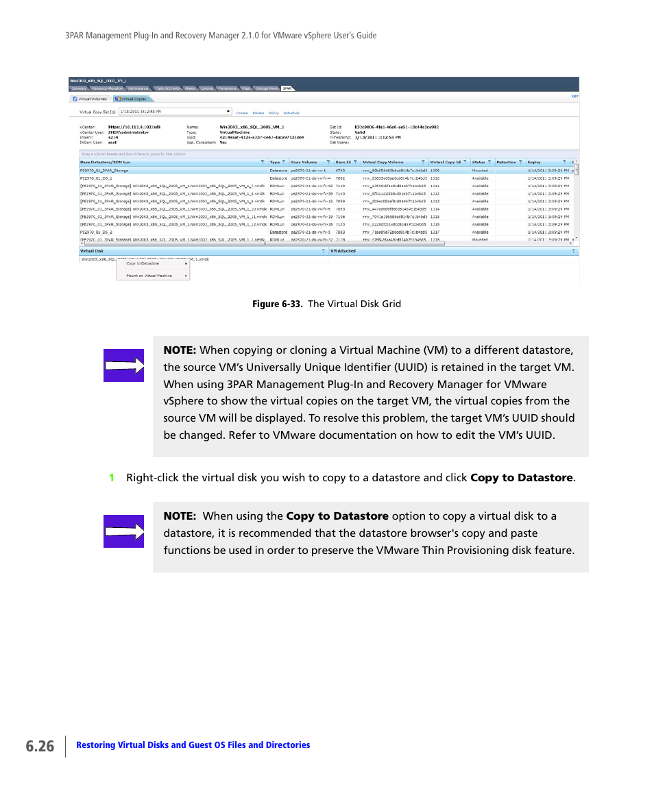 HP 3PAR Application Software Suite for VMware User Manual | Page 108 / 120