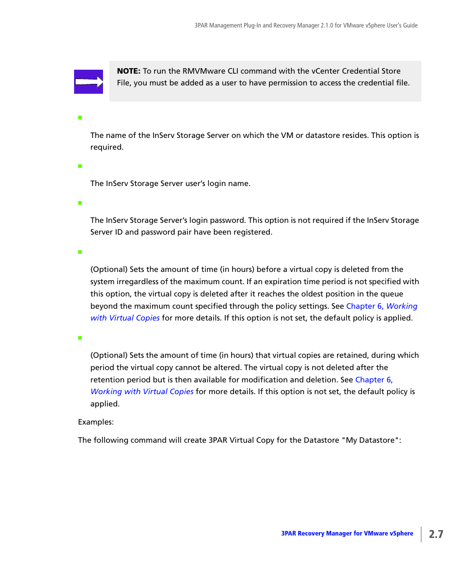 HP 3PAR Application Software Suite for VMware User Manual | Page 17 / 120