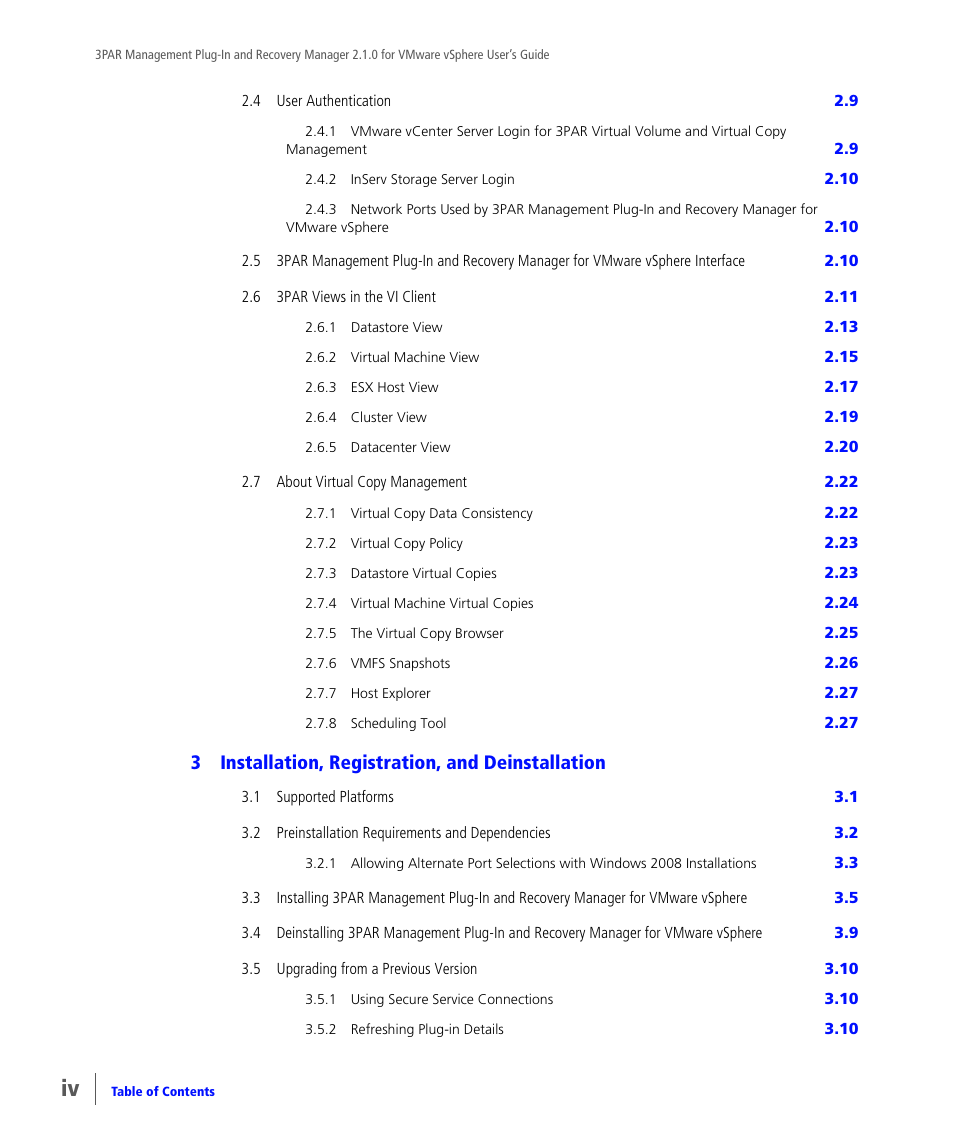 3installation, registration, and deinstallation | HP 3PAR Application Software Suite for VMware User Manual | Page 4 / 120