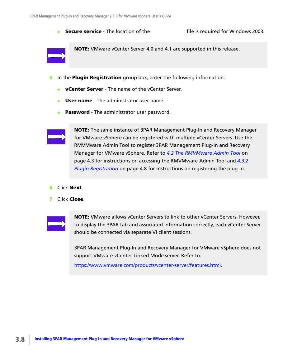 HP 3PAR Application Software Suite for VMware User Manual | Page 46 / 120