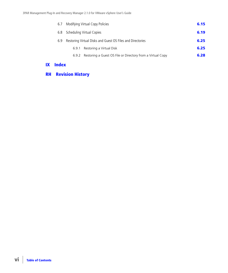 HP 3PAR Application Software Suite for VMware User Manual | Page 6 / 120
