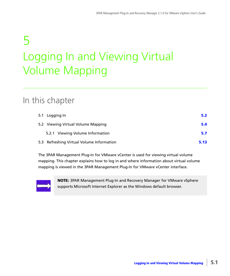 Logging in and viewing virtual volume mapping | HP 3PAR Application Software Suite for VMware User Manual | Page 69 / 120