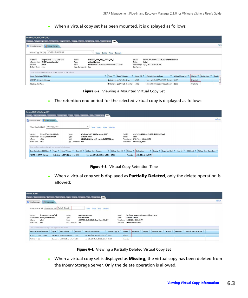 HP 3PAR Application Software Suite for VMware User Manual | Page 85 / 120