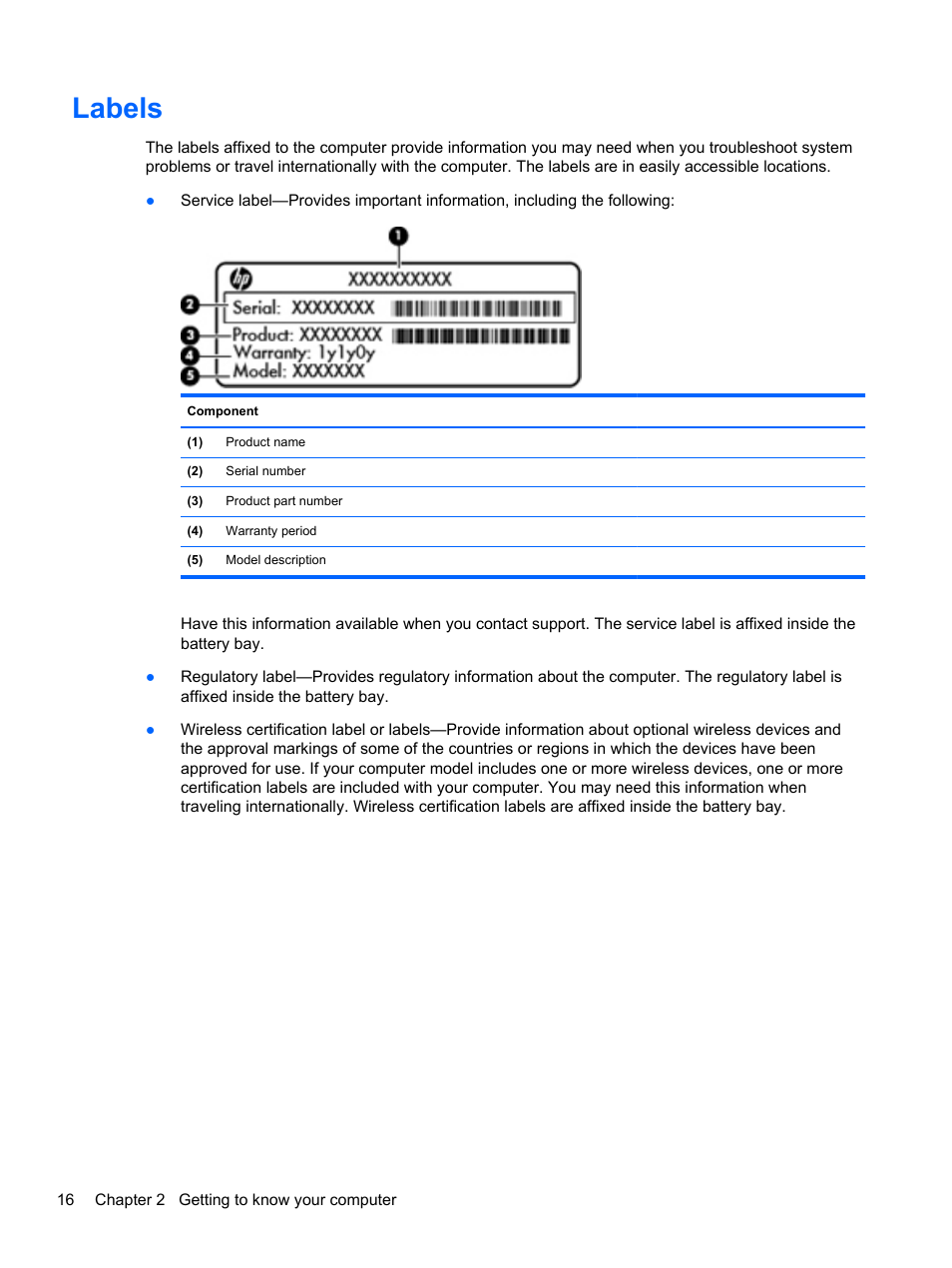 Labels | HP ENVY dv6-7273ca Notebook PC User Manual | Page 26 / 101