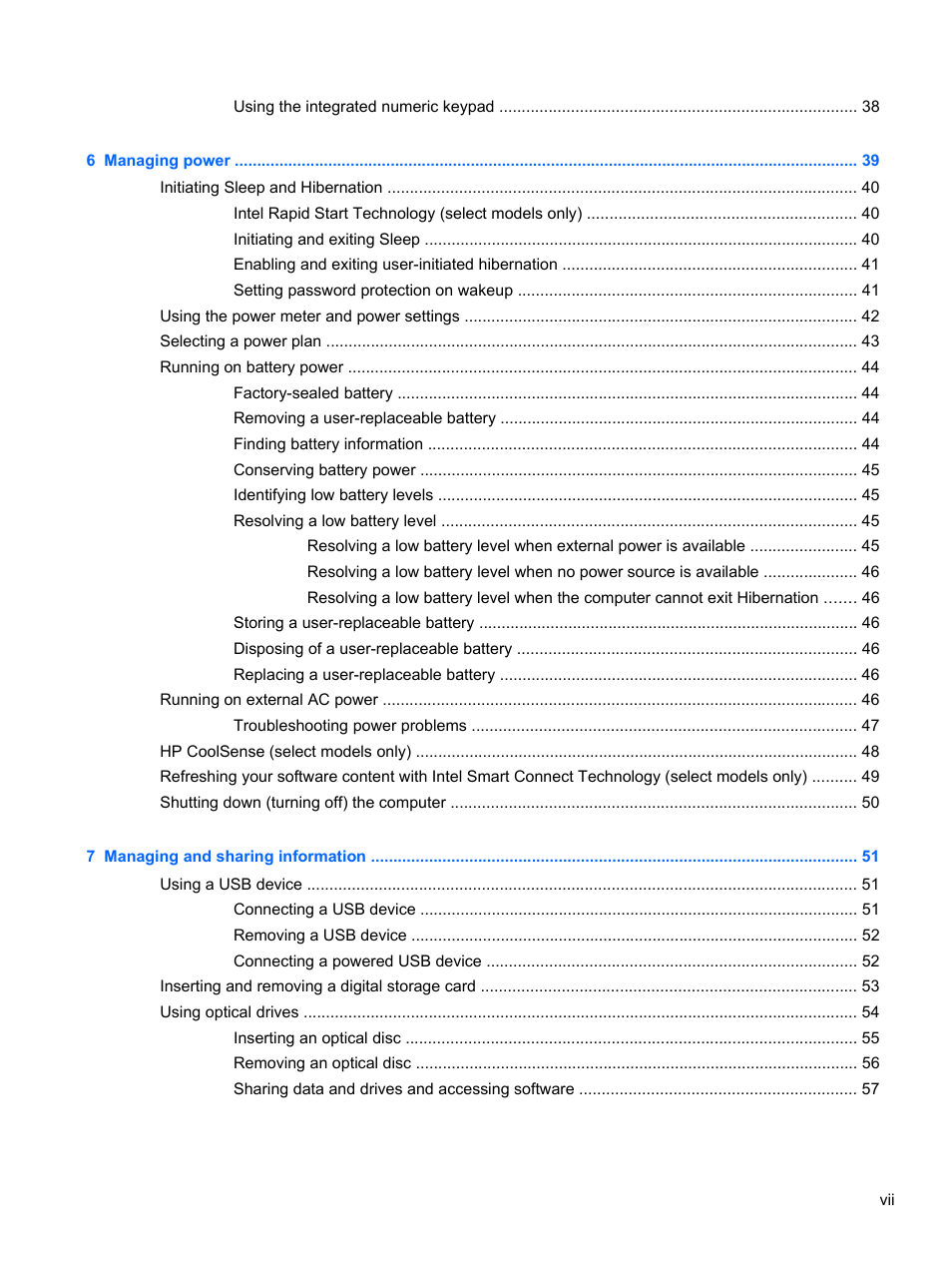 HP ENVY dv6-7273ca Notebook PC User Manual | Page 7 / 101