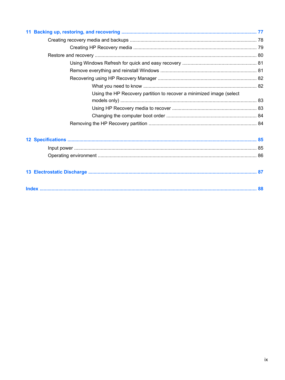 HP ENVY dv6-7273ca Notebook PC User Manual | Page 9 / 101