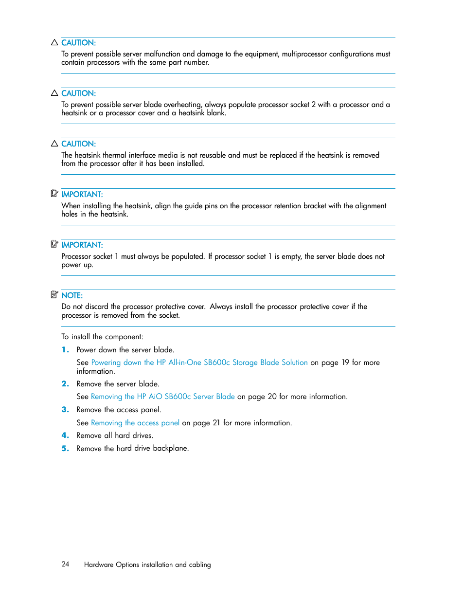 HP StorageWorks All-in-One SB600c Storage Blade User Manual | Page 24 / 60