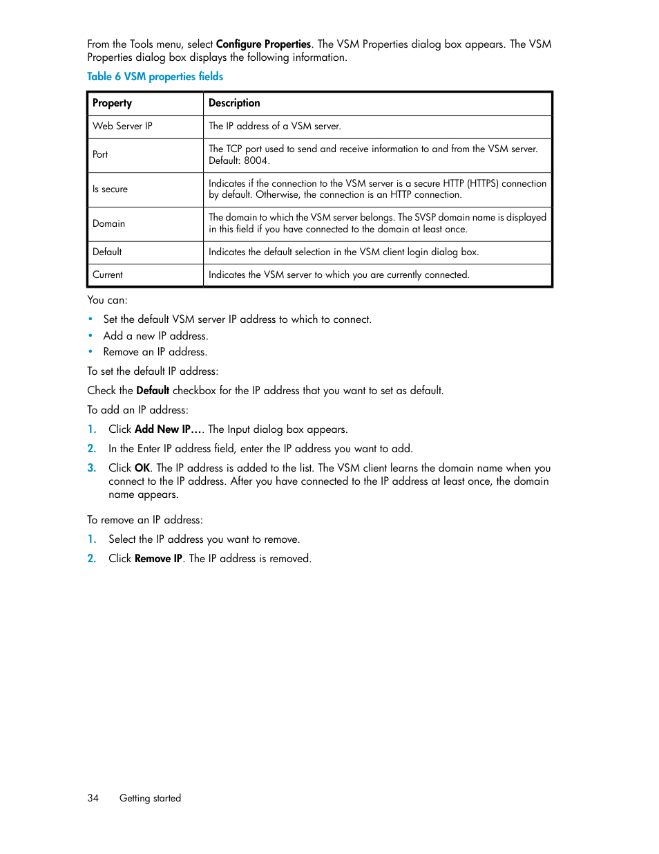Vsm properties fields | HP SAN Virtualization Services Platform User Manual | Page 34 / 398