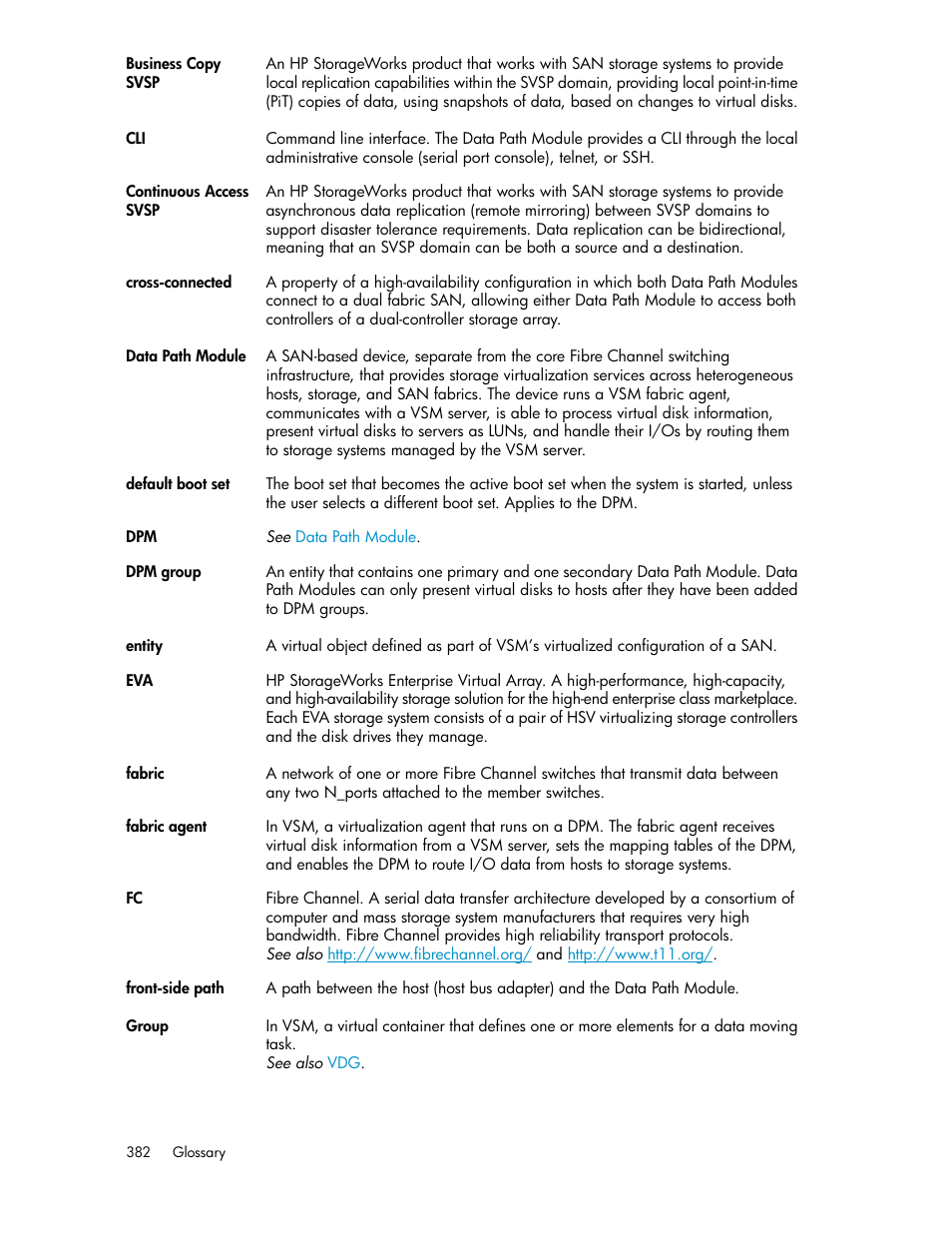 HP SAN Virtualization Services Platform User Manual | Page 382 / 398