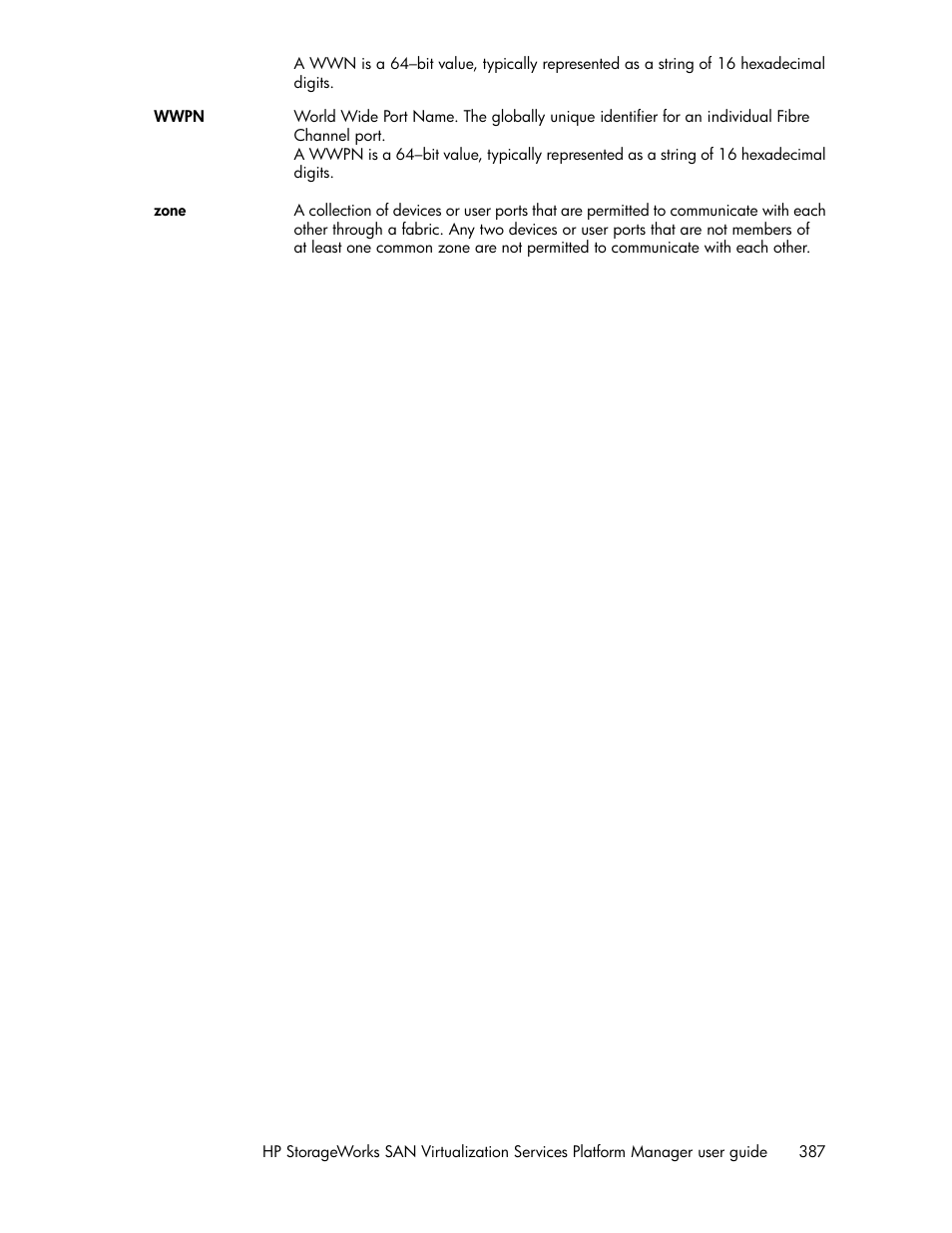 HP SAN Virtualization Services Platform User Manual | Page 387 / 398