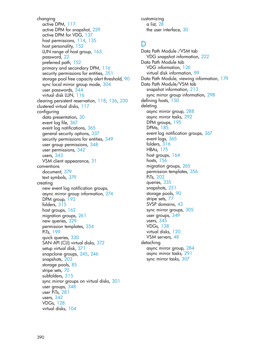 HP SAN Virtualization Services Platform User Manual | Page 390 / 398