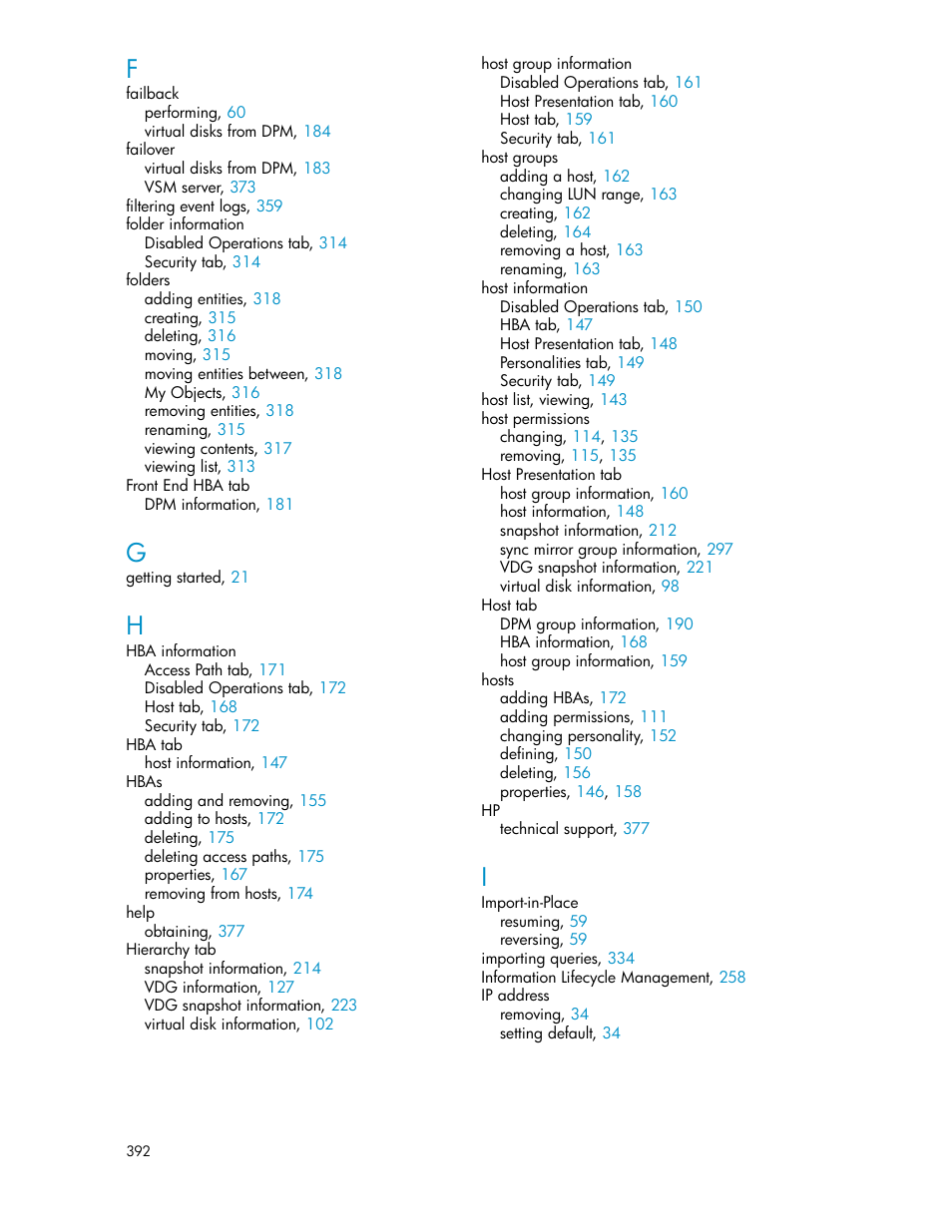 HP SAN Virtualization Services Platform User Manual | Page 392 / 398