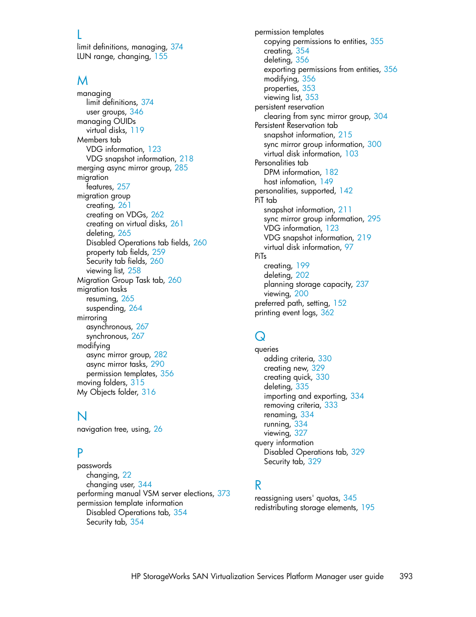 HP SAN Virtualization Services Platform User Manual | Page 393 / 398