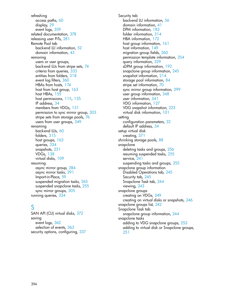 HP SAN Virtualization Services Platform User Manual | Page 394 / 398