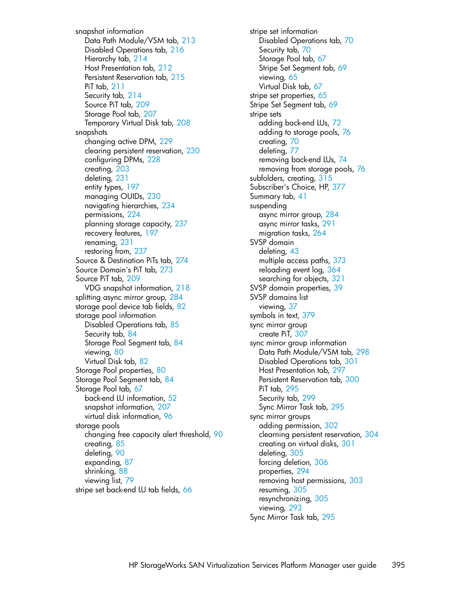 HP SAN Virtualization Services Platform User Manual | Page 395 / 398