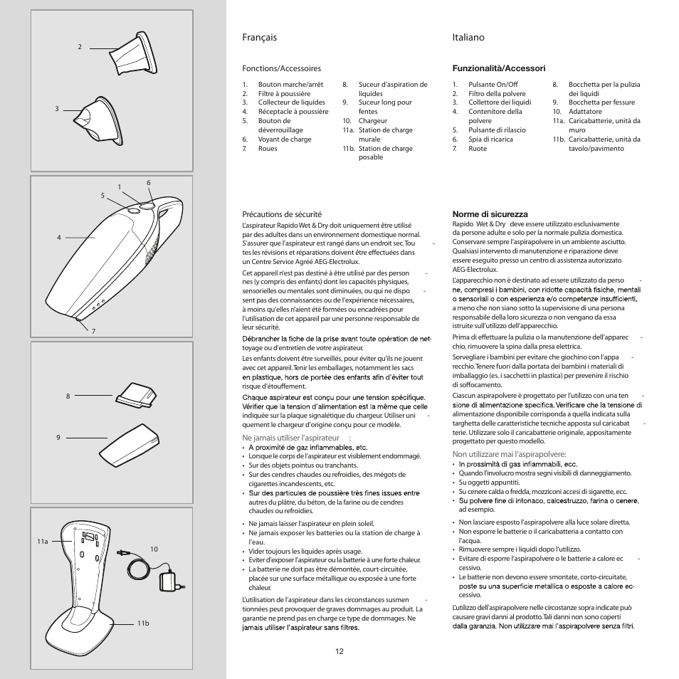Français, Italiano | AEG AG4104WD User Manual | Page 12 / 23