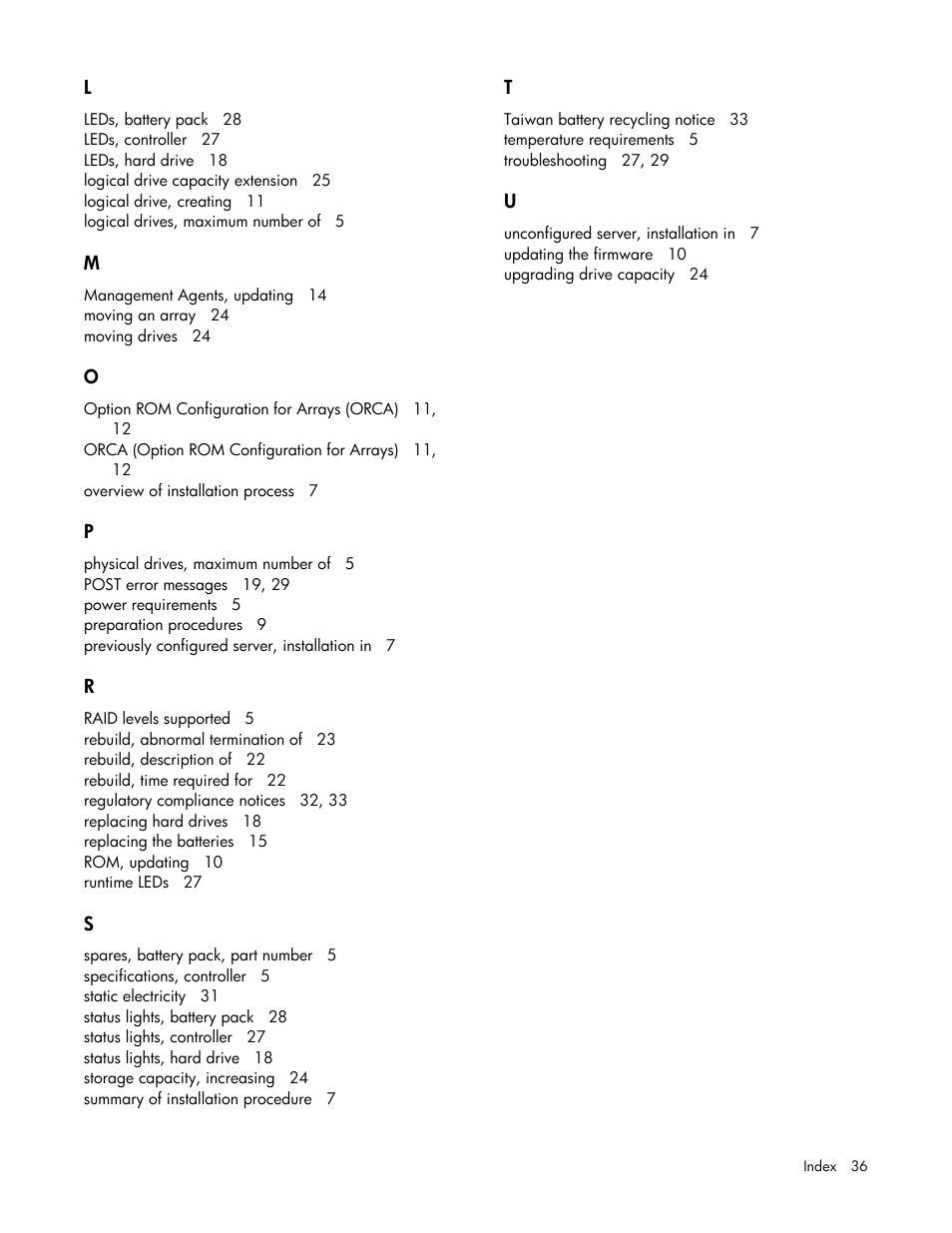 HP Smart Array P700m Controller User Manual | Page 36 / 36