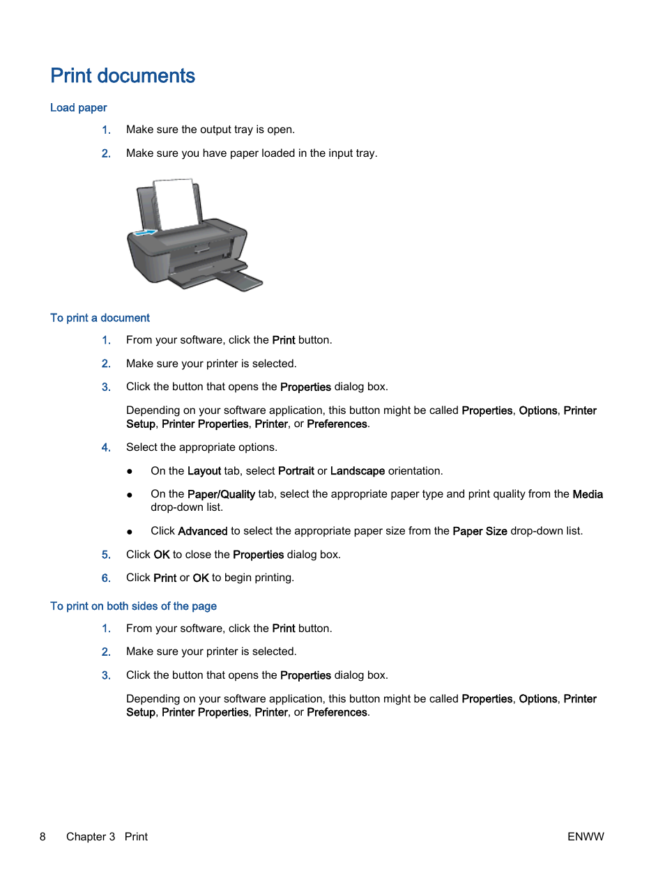 Print documents | HP Deskjet 1012 Printer User Manual | Page 12 / 78