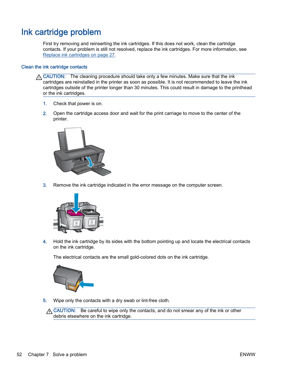 Ink cartridge problem | HP Deskjet 1012 Printer User Manual | Page 56 / 78