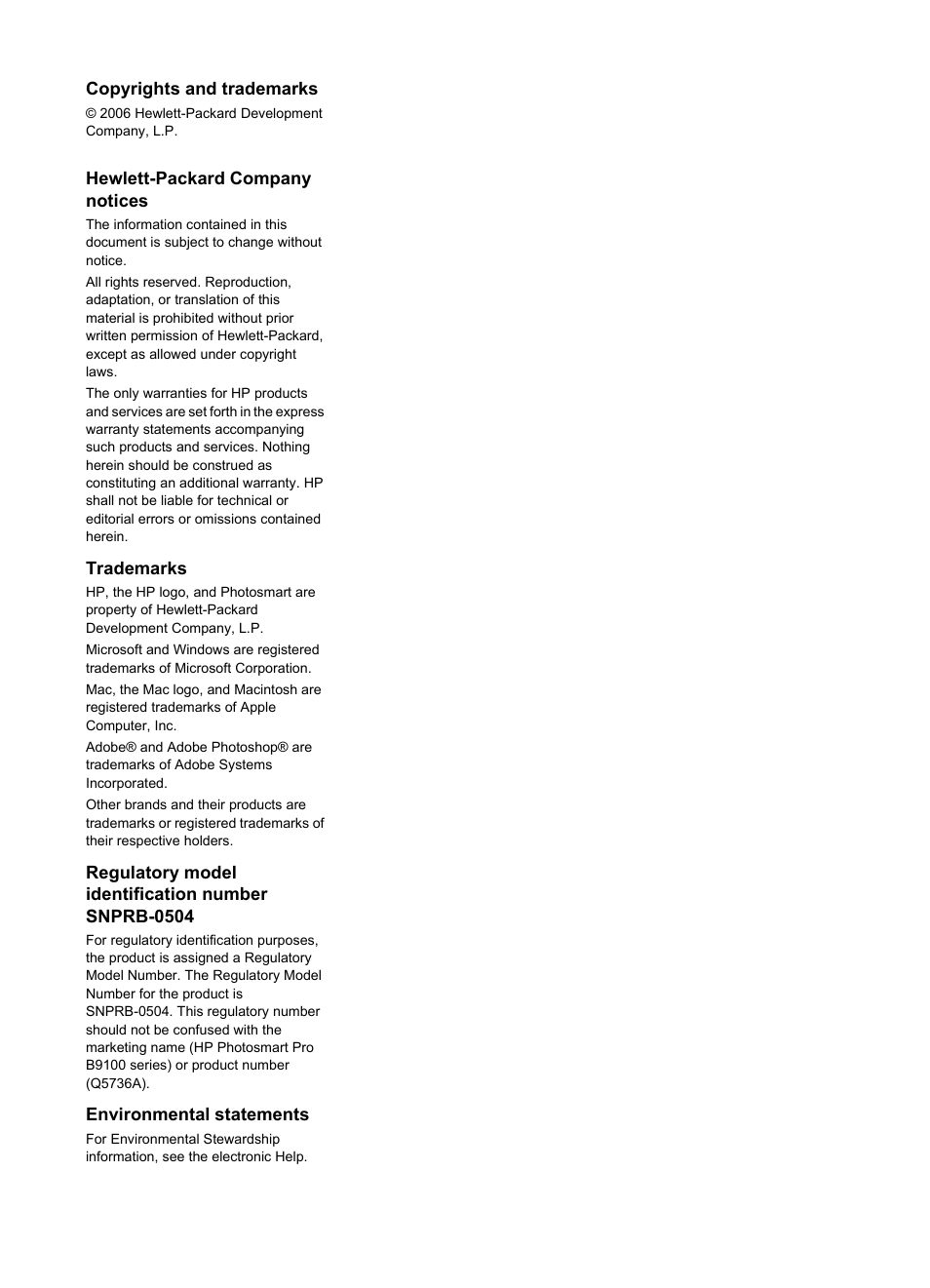HP Photosmart Pro B9180 Photo Printer User Manual | Page 3 / 75