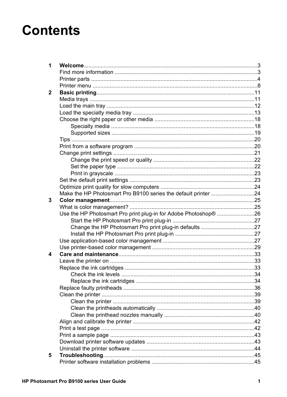 HP Photosmart Pro B9180 Photo Printer User Manual | Page 4 / 75