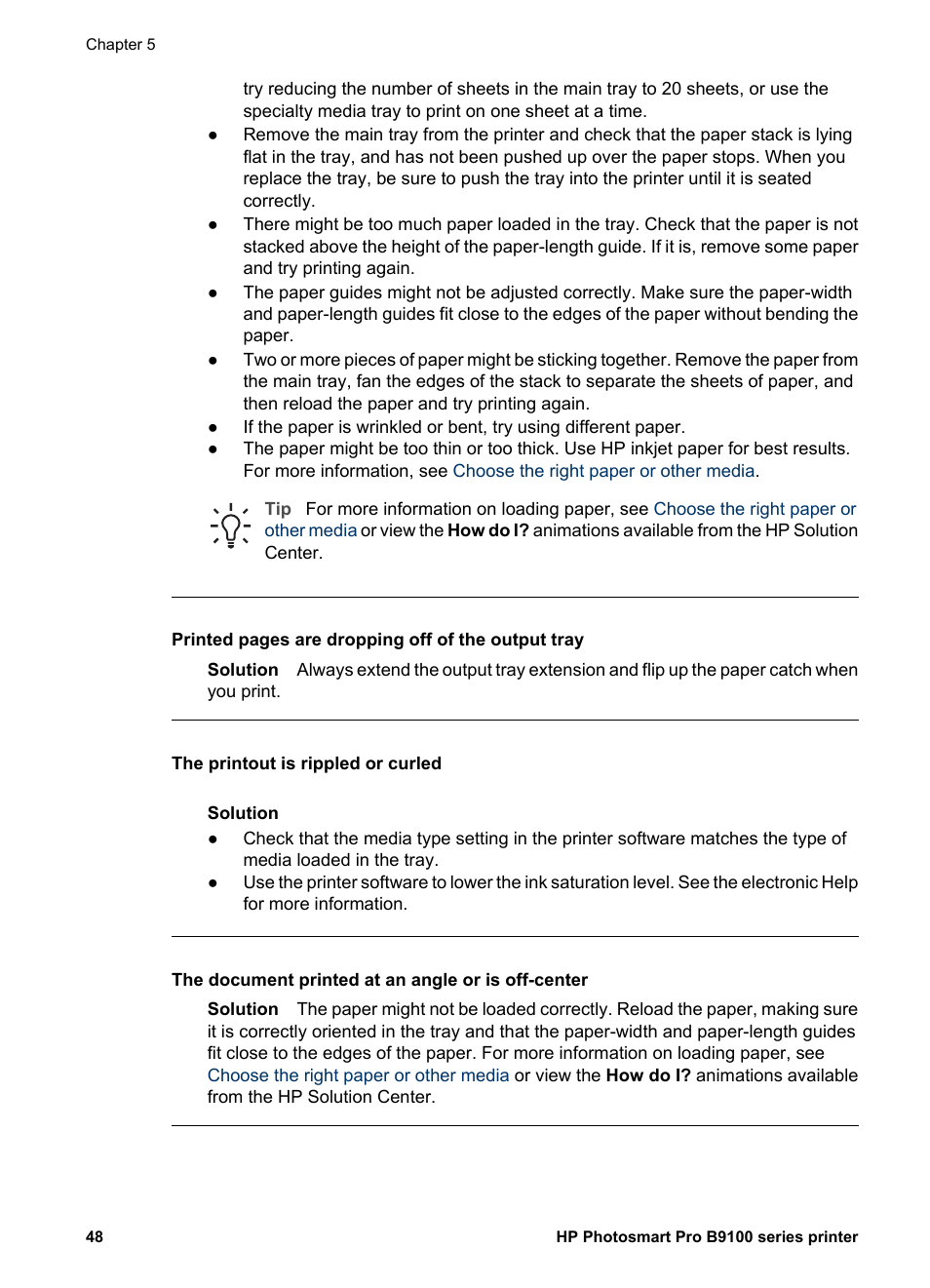 HP Photosmart Pro B9180 Photo Printer User Manual | Page 51 / 75